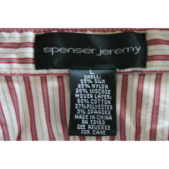 Spenser Jeremy Womens Red V-Neck Faux Layer Sweater Striped Collar Size Large - Picture 5 of 5